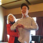 Melissa working with Brandon Weideman